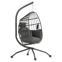 Outsunny Hängesessel schwarz Stahl B/H/L: ca. 88x192x120 cm Hängesessel - schwarz (120,00/88,00/192,00cm) - Outsunny