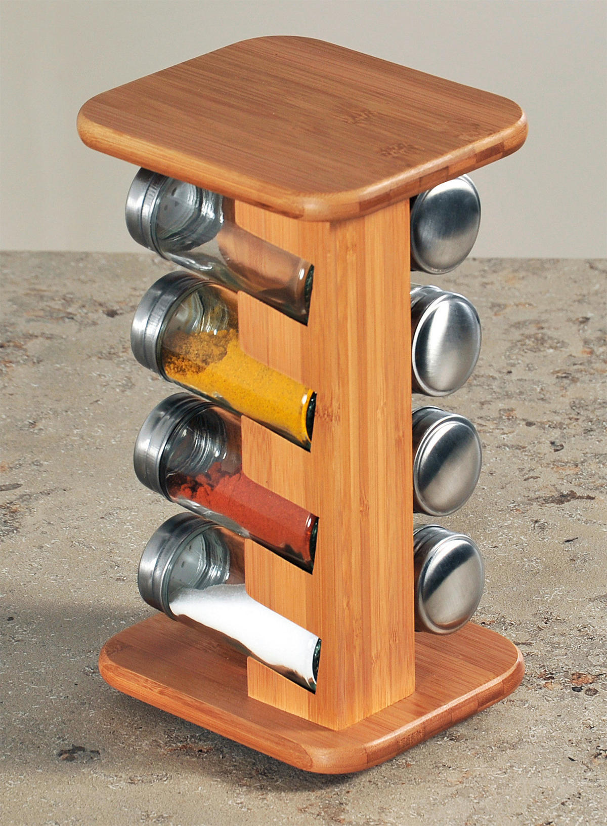 Kesper Gewürzkarussell braun Bambus B/H/T: ca. 15x25,5x13 cm Gewürzkarussell - braun (15,00/25,50/13,00cm) - KESPER