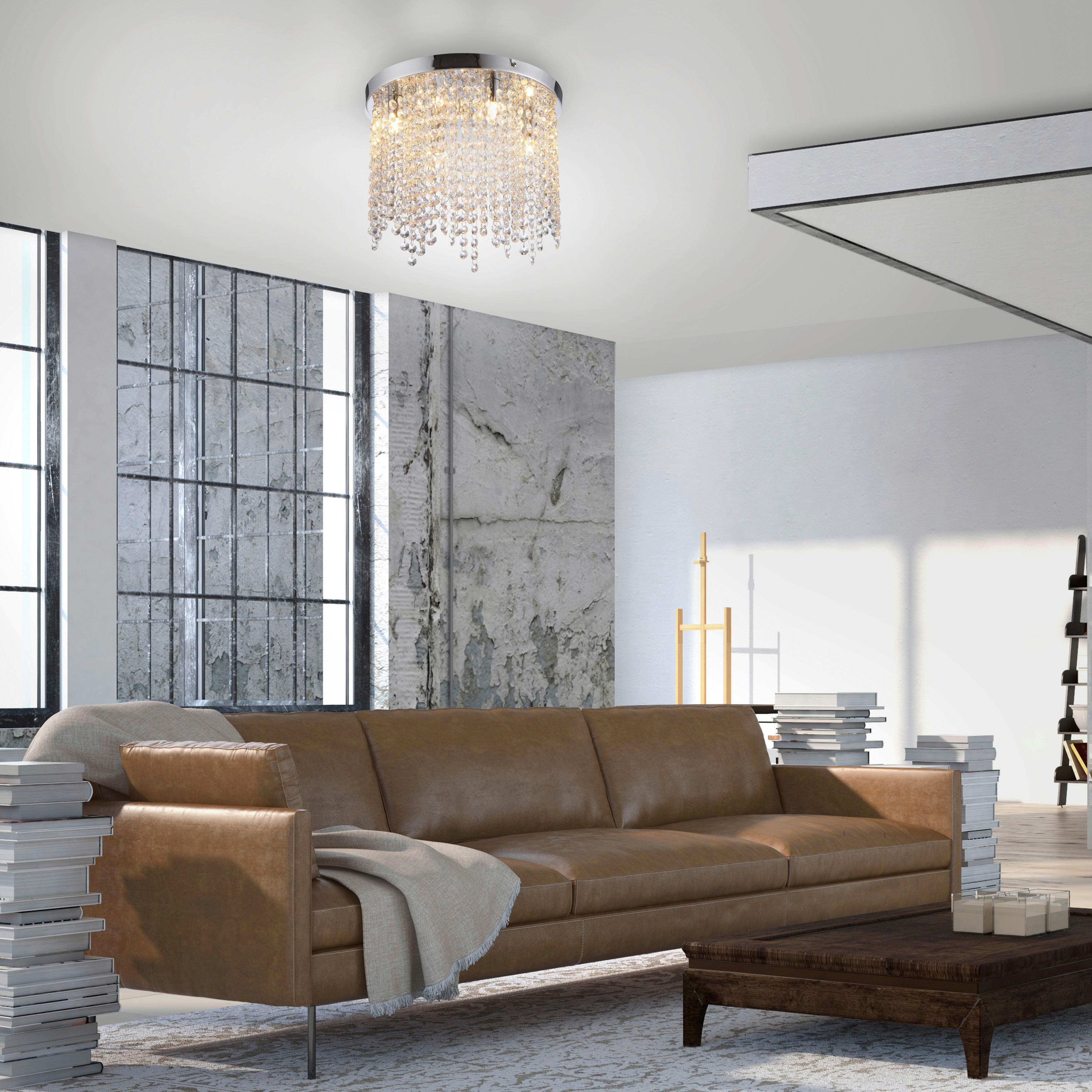 Just Light LED-Kronleuchter Chrom B/H/L: ca. 30x22x30 cm 4 Brennstellen LED-Deckenleuchte_Kulunka - Chrom (30,00/30,00/22,00cm) - Just Light