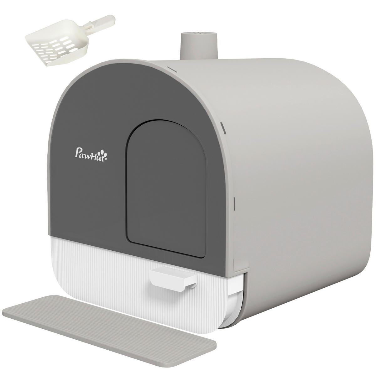 PawHut Katzentoilette grau Kunststoff B/H/L: ca. 44x47x43 cm Katzentoilette - grau (43,00/44,00/47,00cm) - PawHut