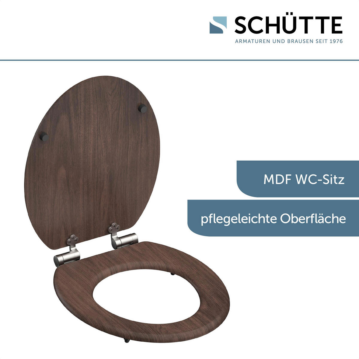 WC-Sitz DARK WOOD braun MDF B/H/T: ca. 37,5x5,5x43,5 cm DARK WOOD - braun (37,50/5,50/43,50cm) - SCHÜTTE