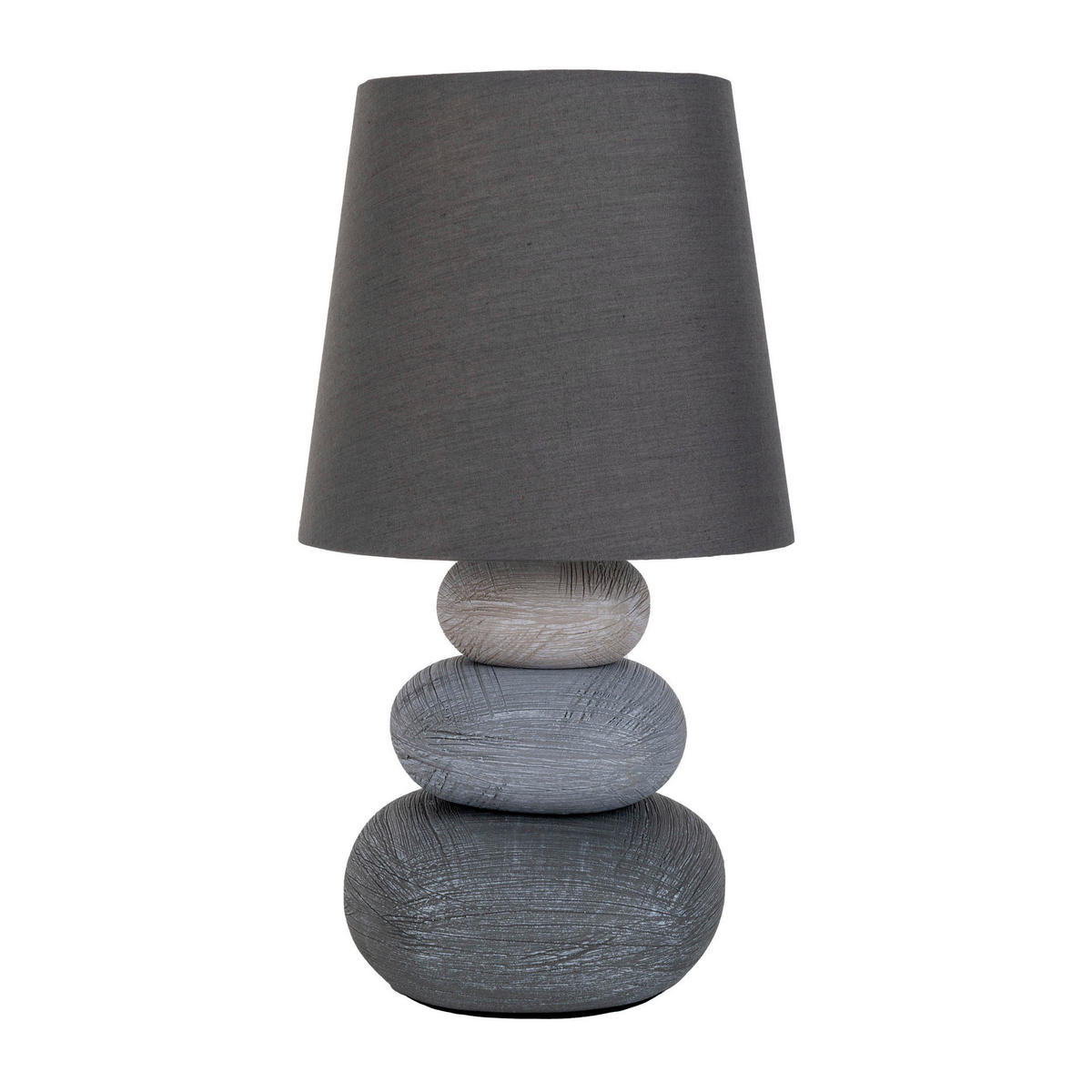 Näve Leuchten Tischleuchte 3045216 grau Keramik B/H/T: ca. 16x31x16 cm E14 1 Brennstellen Stoney - grau (16,00/31,00/16,00cm) - Näve Leuchten