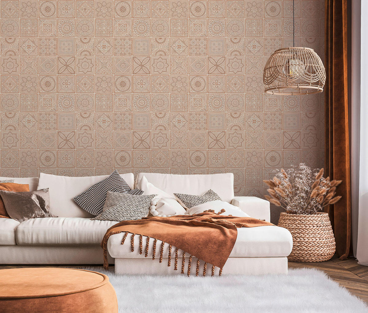 A.S.Creation Vliestapete Terra Fliesen rosa B/L: ca. 53x1005 cm Terra - rosa (53,00/1005,00cm) - A.S.Creation