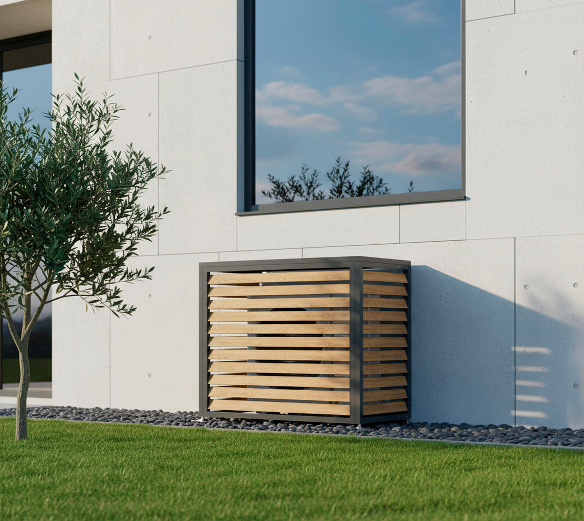 Westmann Verkleidung Wärmepumpe Boxa Holzoptik B/H/L: ca. 100x97x56 cm Boxa - Holzoptik (56,00/100,00/97,00cm) - Westmann