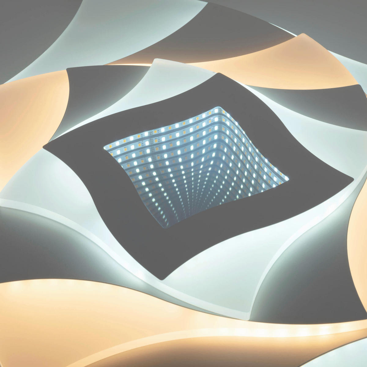 Näve Leuchten Deckenleuchte 1408477 Metall Kunststoff B/H/T: ca. 48x6x48 cm null 5 Brennstellen Liora - (48,00/6,00/48,00cm) - Näve Leuchten