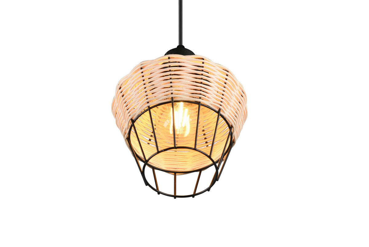 Reality Pendelleuchte R31261036 Borka natur Rattan H/D: ca. 150x17 cm E27 1 Brennstellen Borka - natur (17,00/150,00cm) - Reality