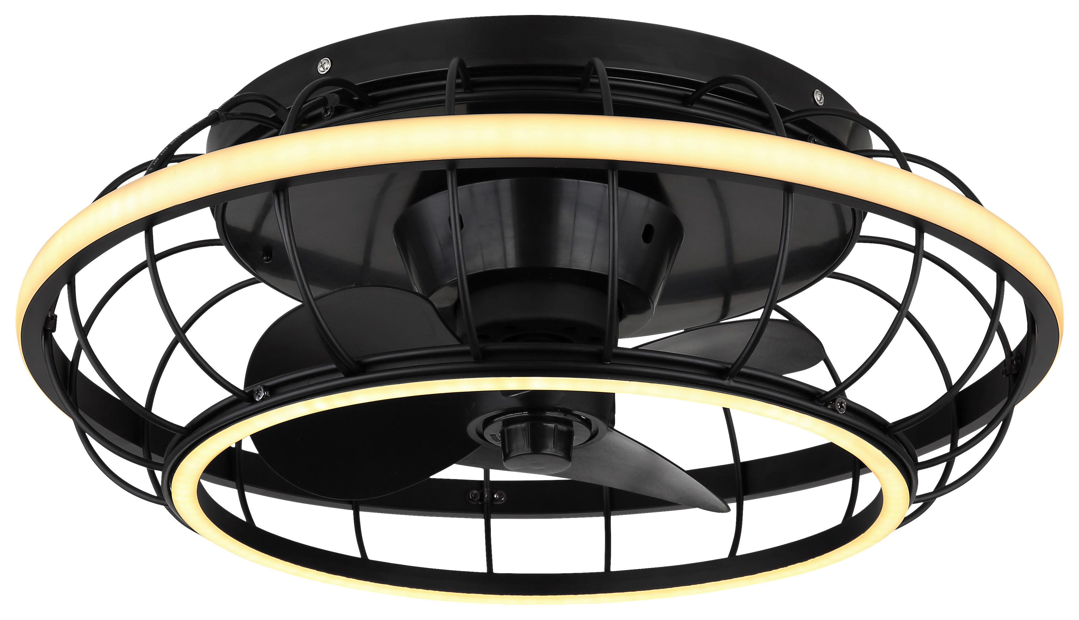 GLOBO Deckenventilator mattschwarz Opal H/D: ca. 18x50 cm max. 30 W LINAY - Opal/mattschwarz (50,00/18,00cm) - GLOBO