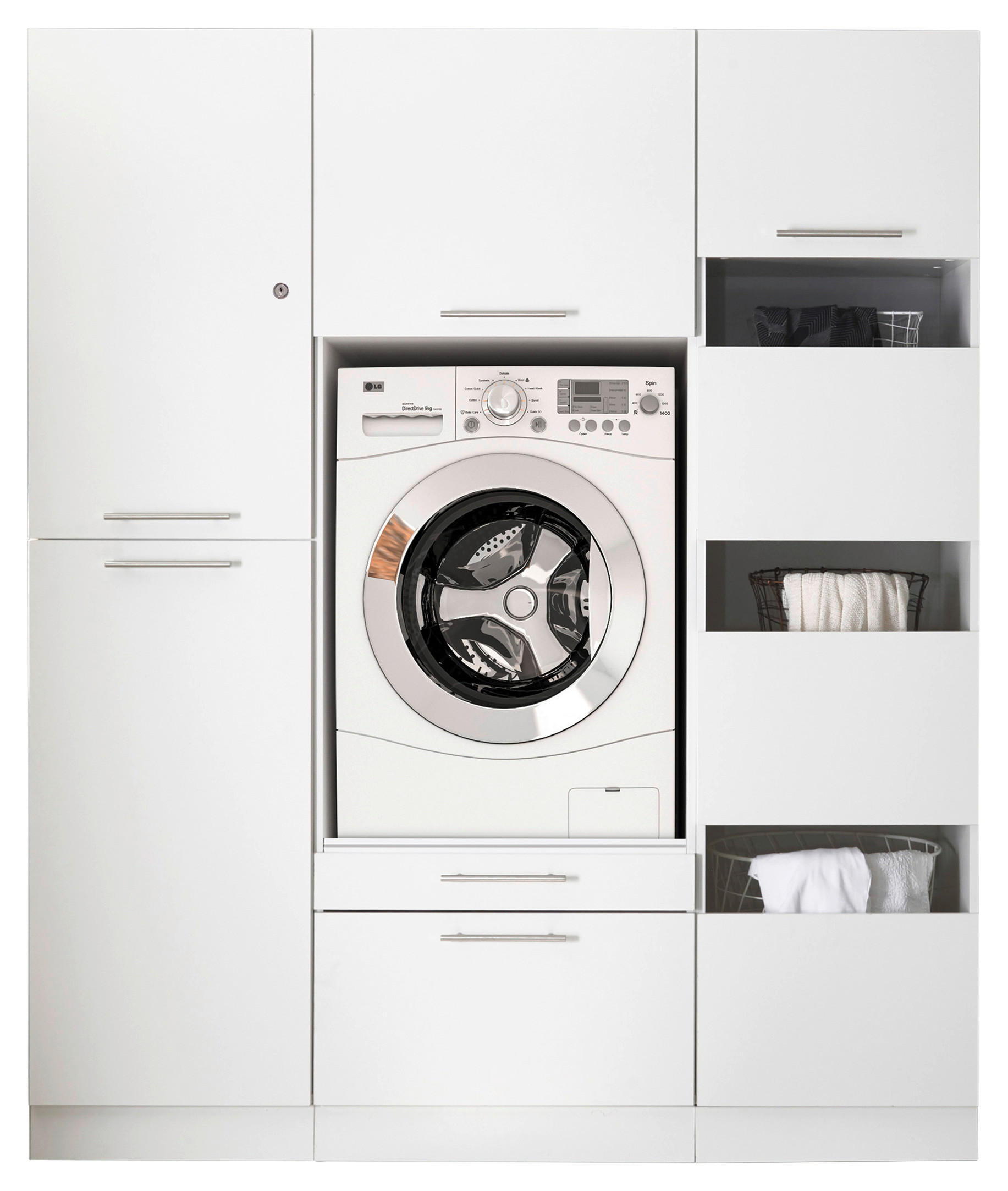 Respekta Hauswirtschaftsraum-Set Clara weiß matt B/H/T: ca. 167,4x200x67,6 cm Clara - weiß (167,40/200,00/67,60cm) - Respekta