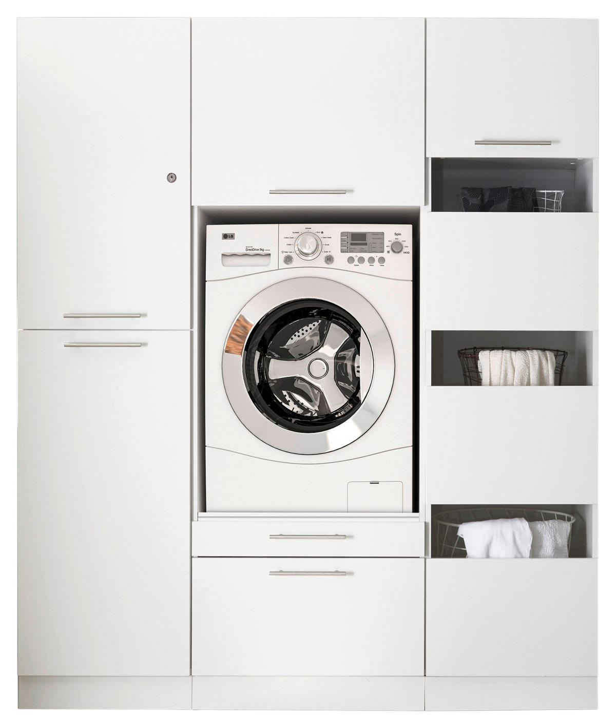 Respekta Hauswirtschaftsraum-Set Clara weiß matt B/H/T: ca. 167,4x200x67,6 cm Clara - weiß (167,40/200,00/67,60cm) - Respekta