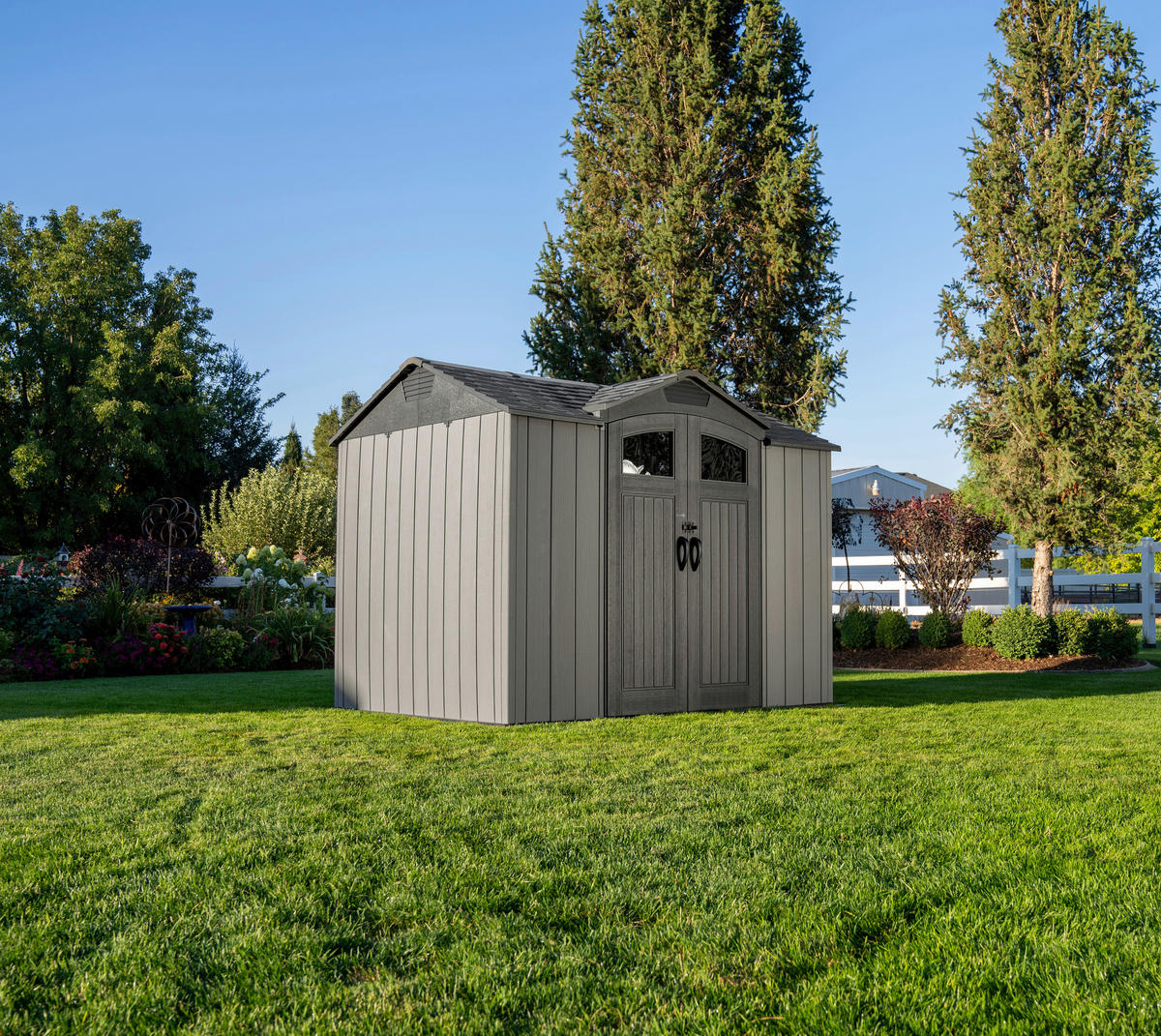 Lifetime Gerätehaus Ohio grau B/H/L: ca. 283,5x264,4x214,1 cm Ohio - grau (214,10/283,50/264,40cm) - Lifetime