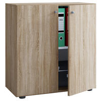 Büroschrank Lona L Eiche Sonoma Nachbildung weiß B/H/T: ca. 70x74x39 cm Lona L - Eiche/weiß (70,00/74,00/39,00cm) - VCM Möbel