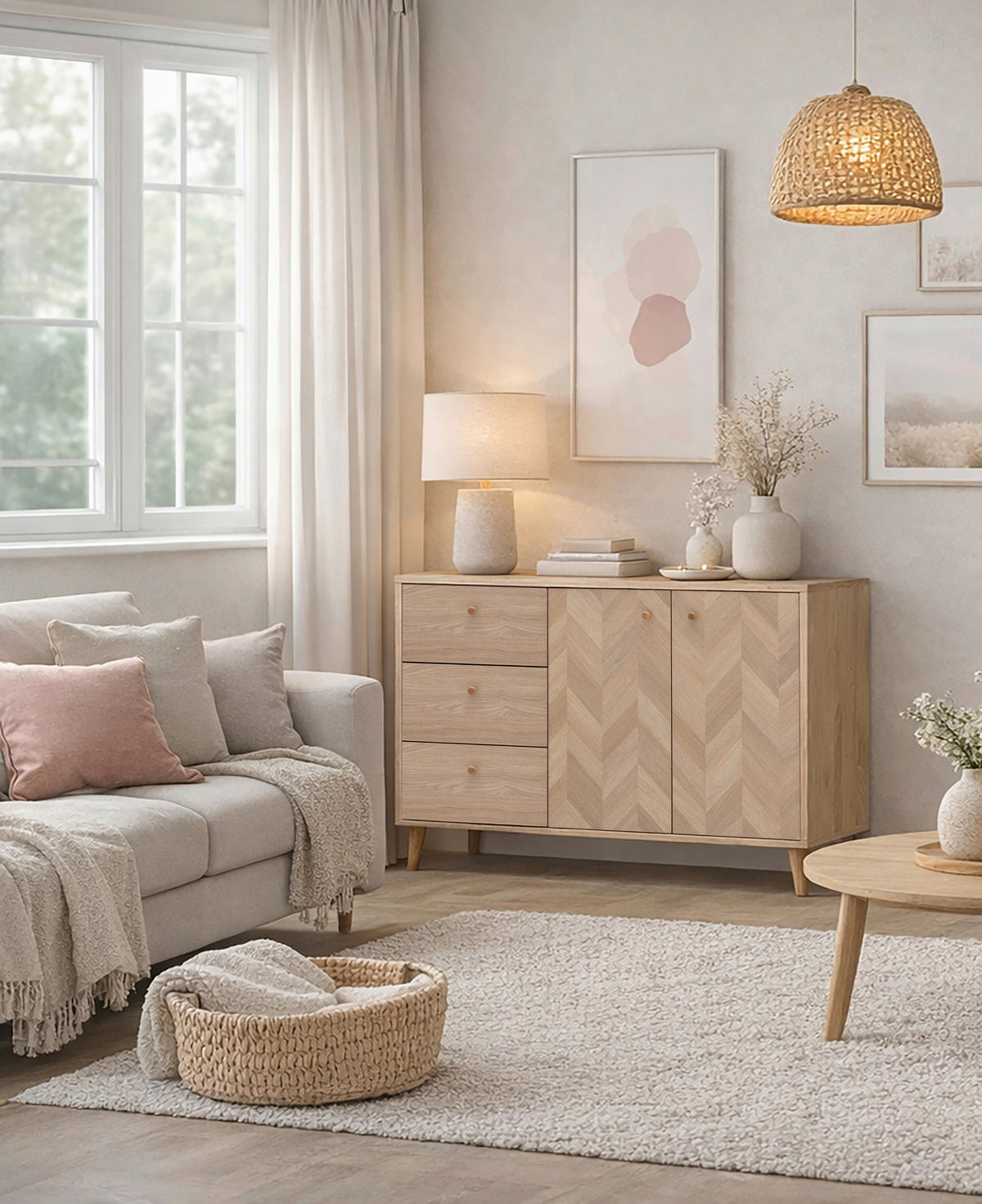 Sideboard Visby Eiche Nachbildung B/H/T: ca. 109x63,9x33,05 cm Visby - Eiche (109,00/63,90/33,05cm) - Schildmeyer