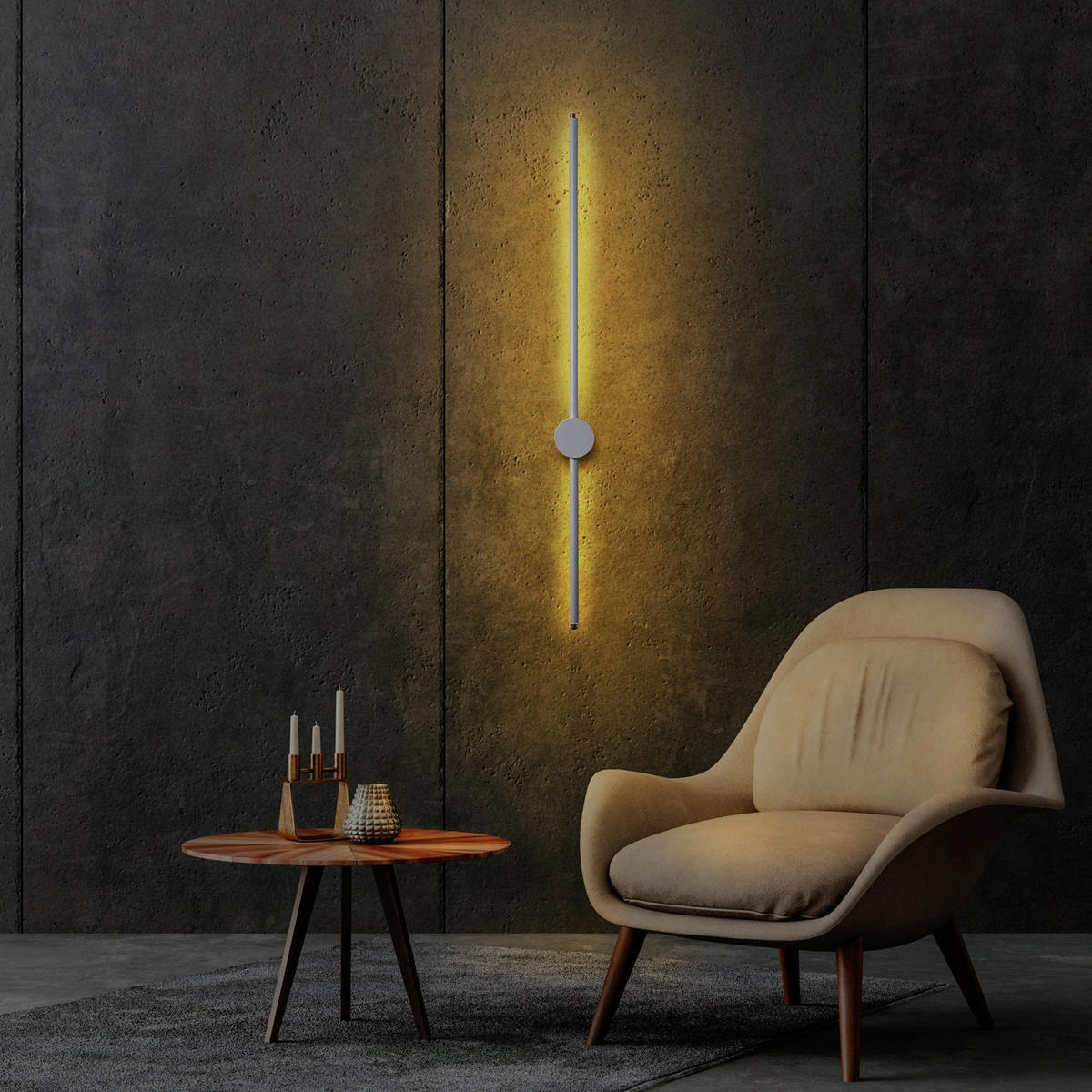 Opviq Wandleuchte 119FRS1158 grau Metall B/H/L: ca. 7x10x91 cm 1 Brennstellen Sword - grau (91,00/7,00/10,00cm) - Opviq