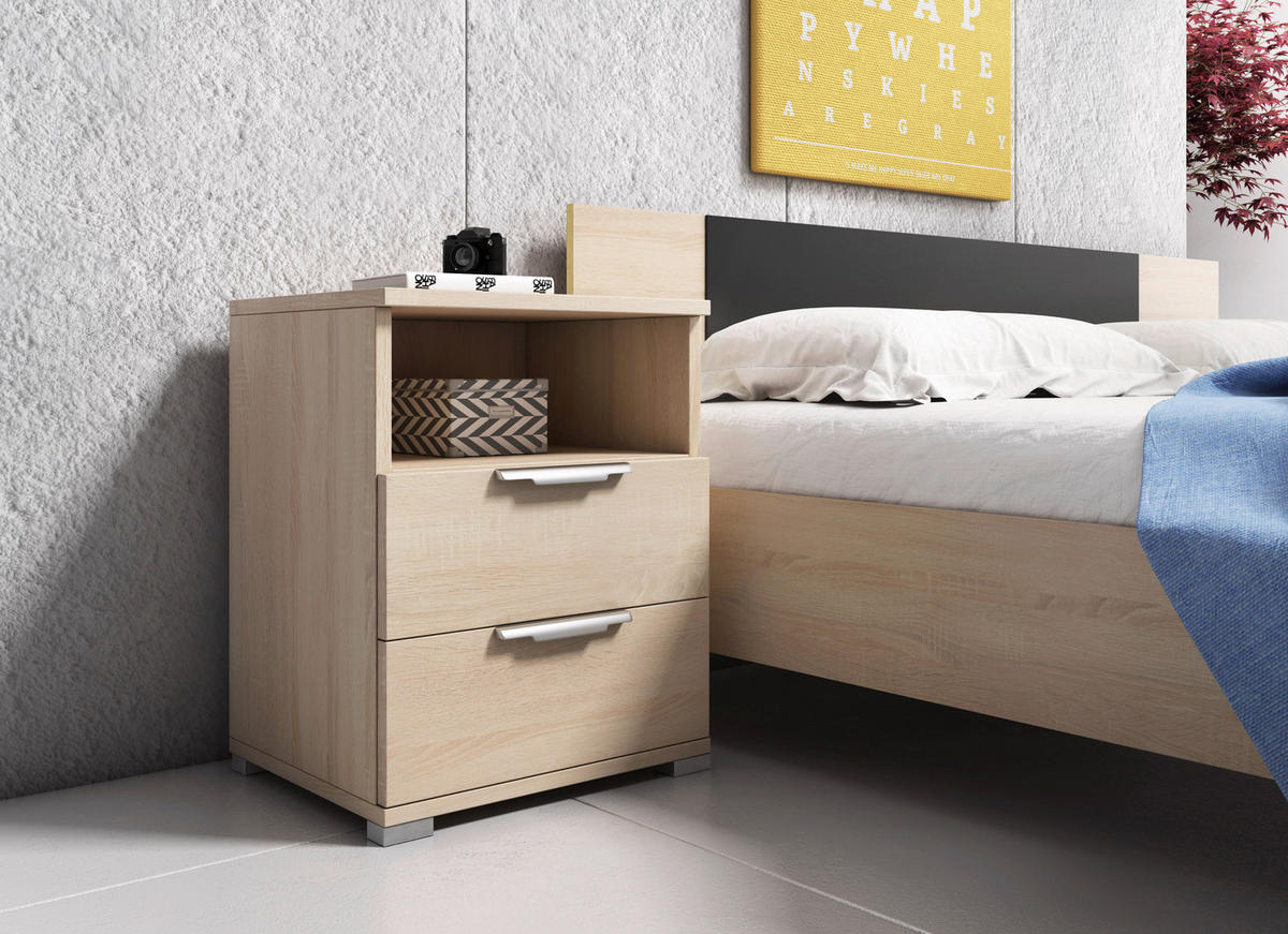 Nachtkonsole NAKA Eiche Sonoma Nachbildung B/H/T: ca. 46x61x42 cm NAKA - Eiche (46,00/61,00/42,00cm) - WIPMEB