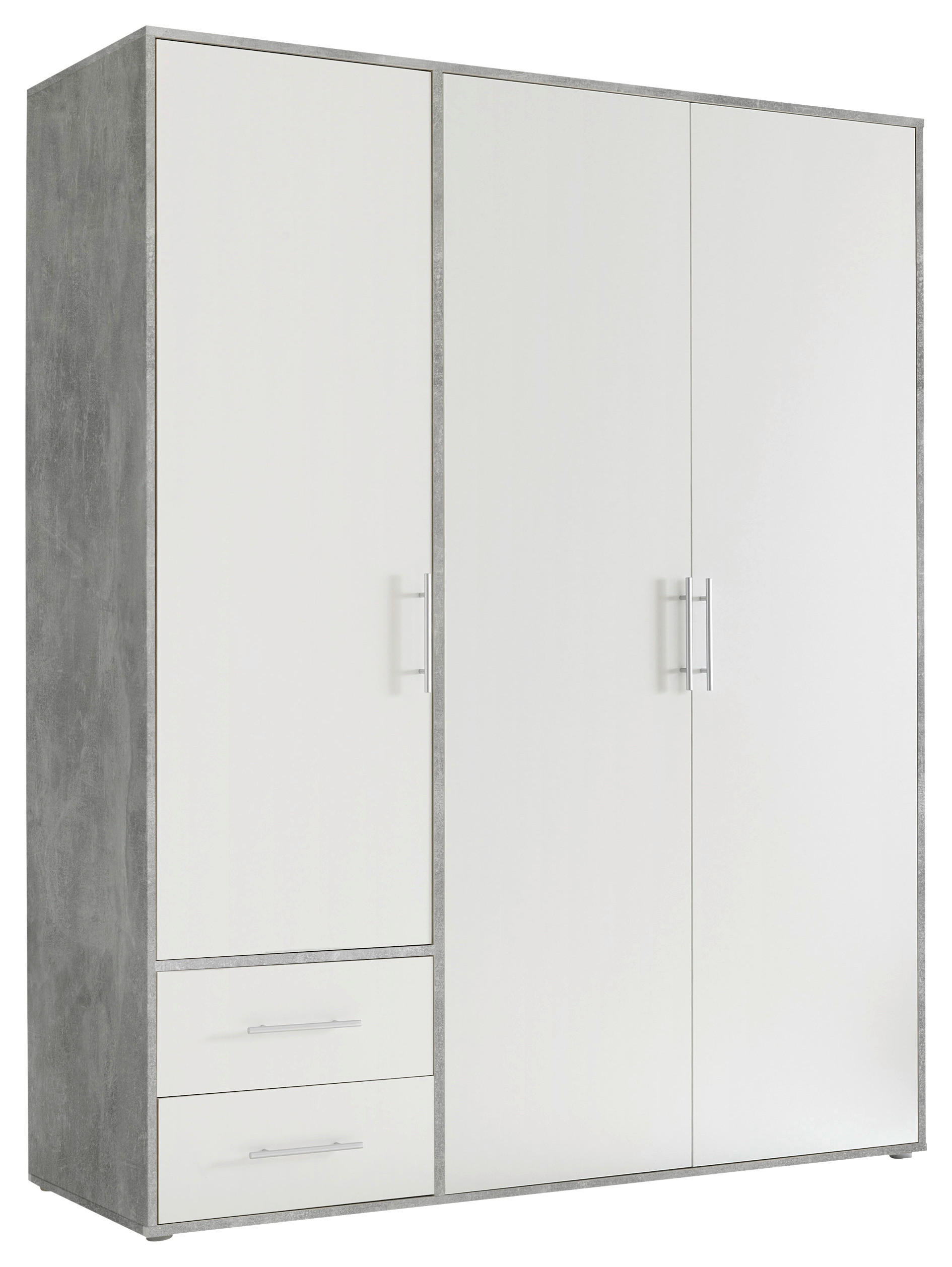 Kleiderschrank Valencia  B/H/T: ca. 155x195x60 cm Valencia - Beton/weiß (155,00/195,00/60,00cm)