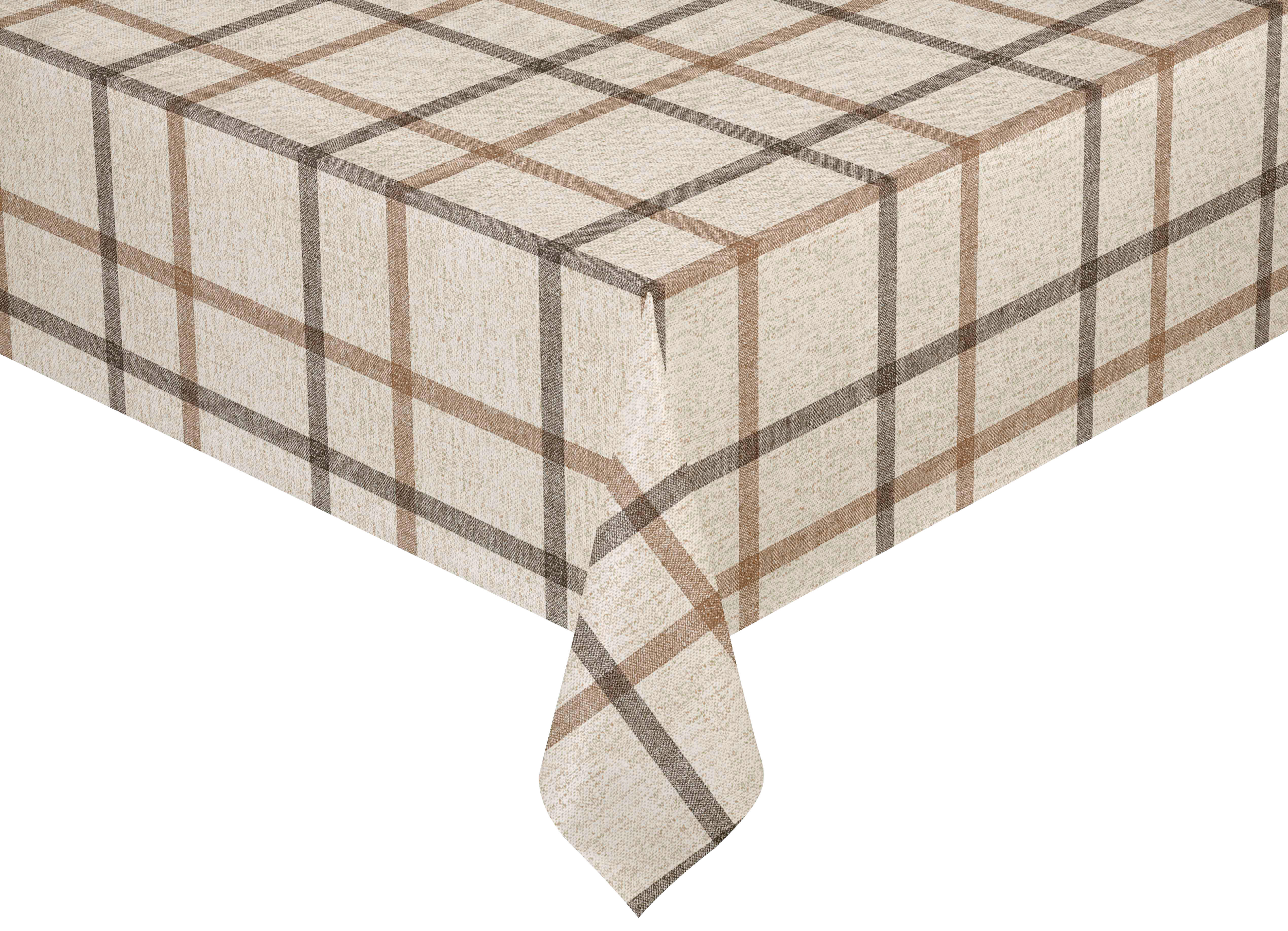 Abwaschbarer Tischbelag Karo beige B: ca. 140 cm Karo - beige/braun (140,00cm)