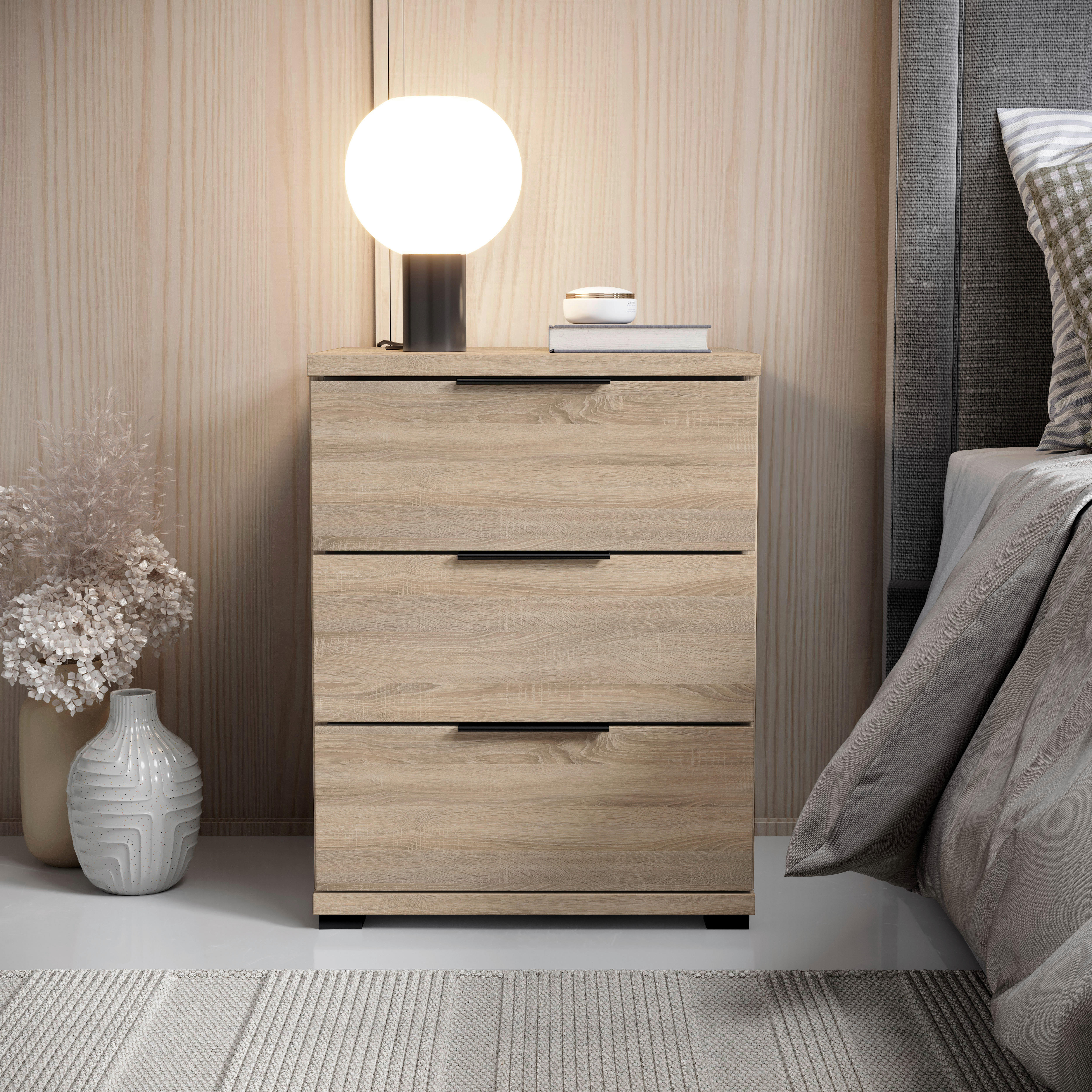 Thumbnail - Nachtkonsole Salermo Eiche Sonoma Nachbildung B/H/T: ca. 46x61x42 cm