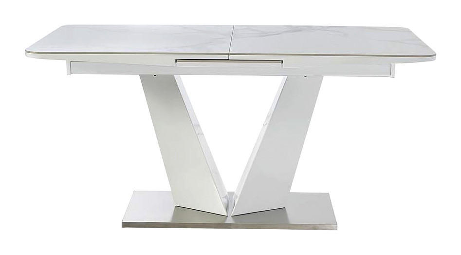 Esstisch  weiß B/H/T: ca. 160x76x90 cm Langeoog_Esstisch_6003494 - weiß/Edelstahl (160,00/76,00/90,00cm)