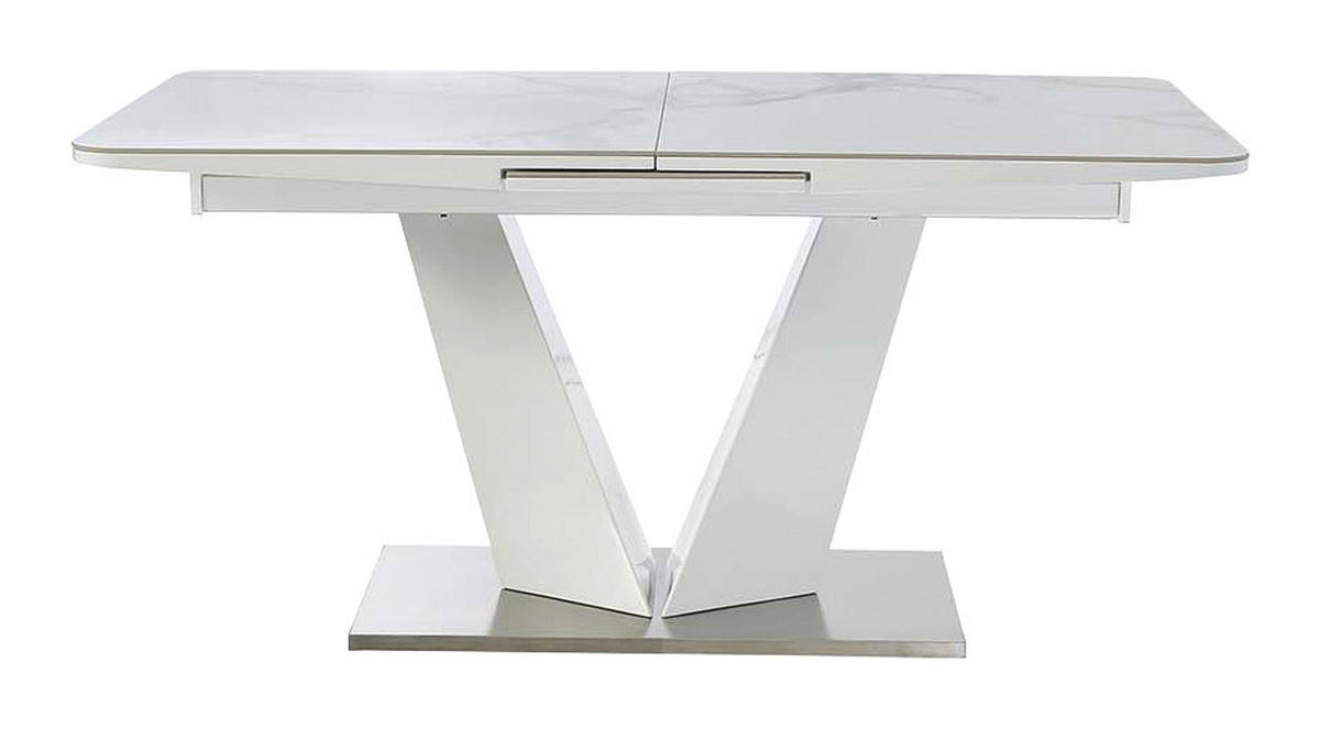 Esstisch  weiß B/H/T: ca. 160x76x90 cm Langeoog_Esstisch_6003494 - weiß/Edelstahl (160,00/76,00/90,00cm)