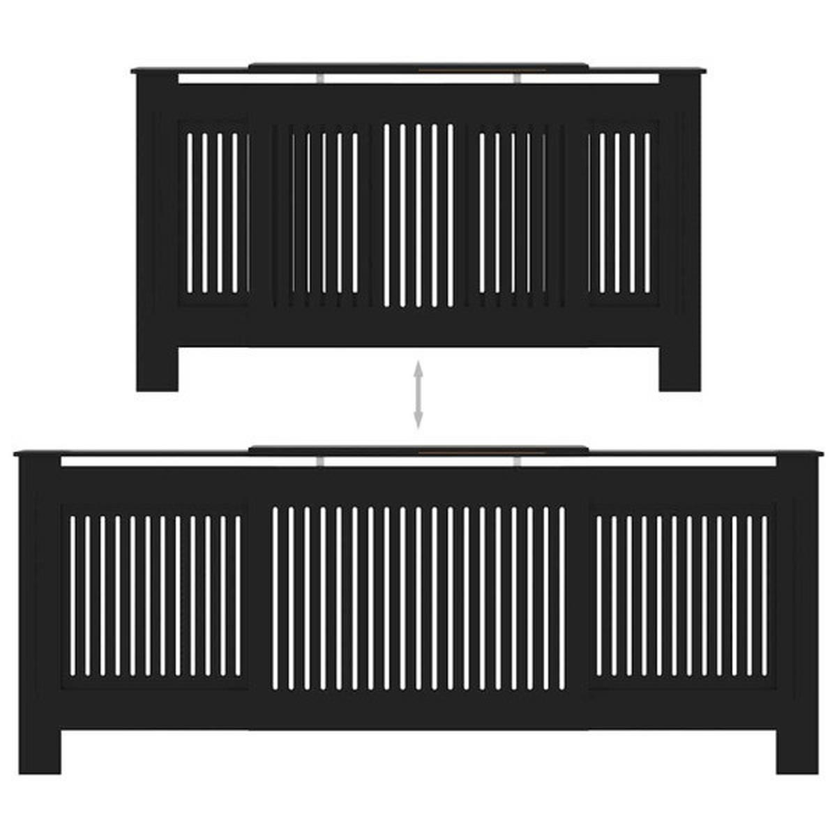 vidaXL Heizkörperverkleidung schwarz B/H/T: ca. 205x81,5x19 cm Heizkörperverkleidung - schwarz (205,00/81,50/19,00cm) - vidaXL