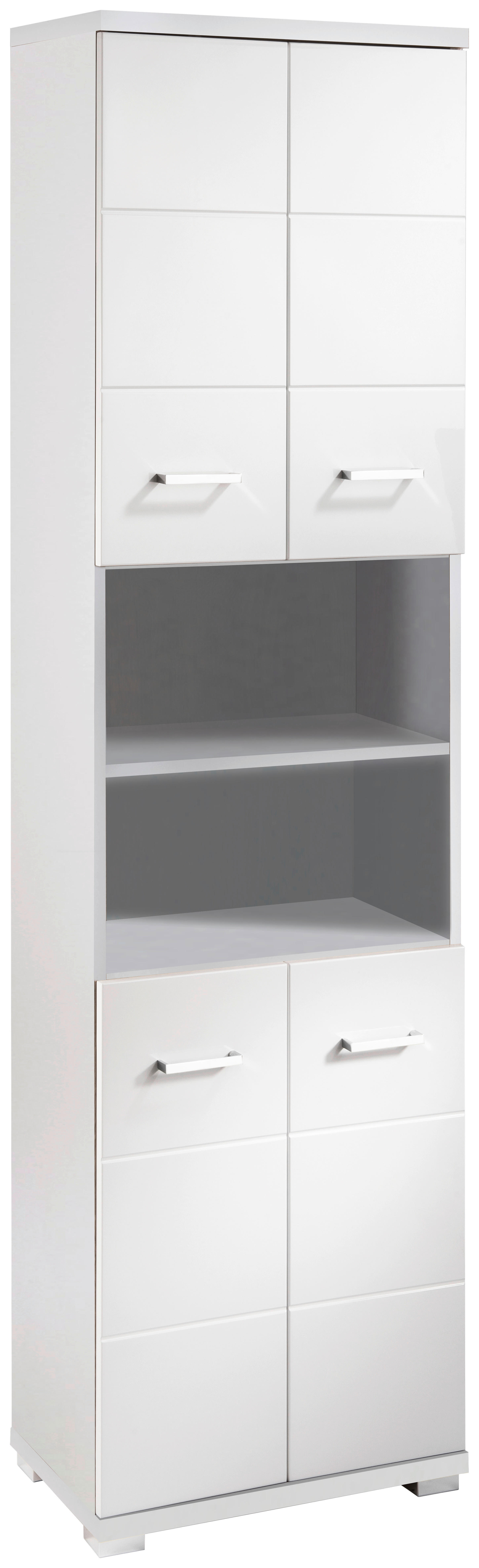 Hochschrank NEBRASKA weiß weiß Hochglanz B/H/T: ca. 50x192x31,5 cm NEBRASKA - weiß (50,00/192,00/31,50cm) - byLIVING