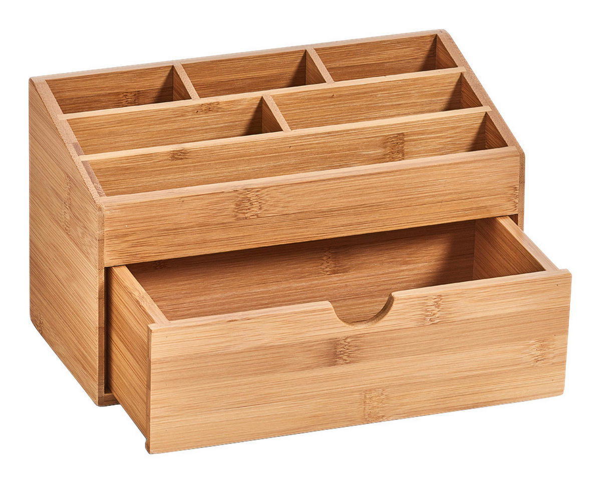 Zeller Organizer natur Bambus B/H/L: ca. 26x15x13 cm Organizer_mit_Schubfach - natur (13,00/26,00/15,00cm) - Zeller