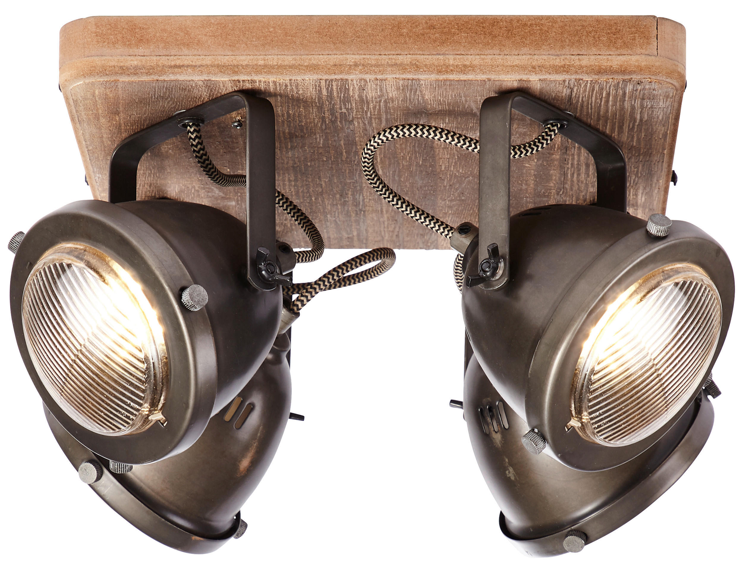 Brilliant Deckenleuchte Carmen Wood 72035/84 braun Metall Holz B/H/L: ca. 29x17,5x29 cm GU10 4 Brennstellen Carmen Wood - braun (29,00/29,00/17,50cm) - Brilliant
