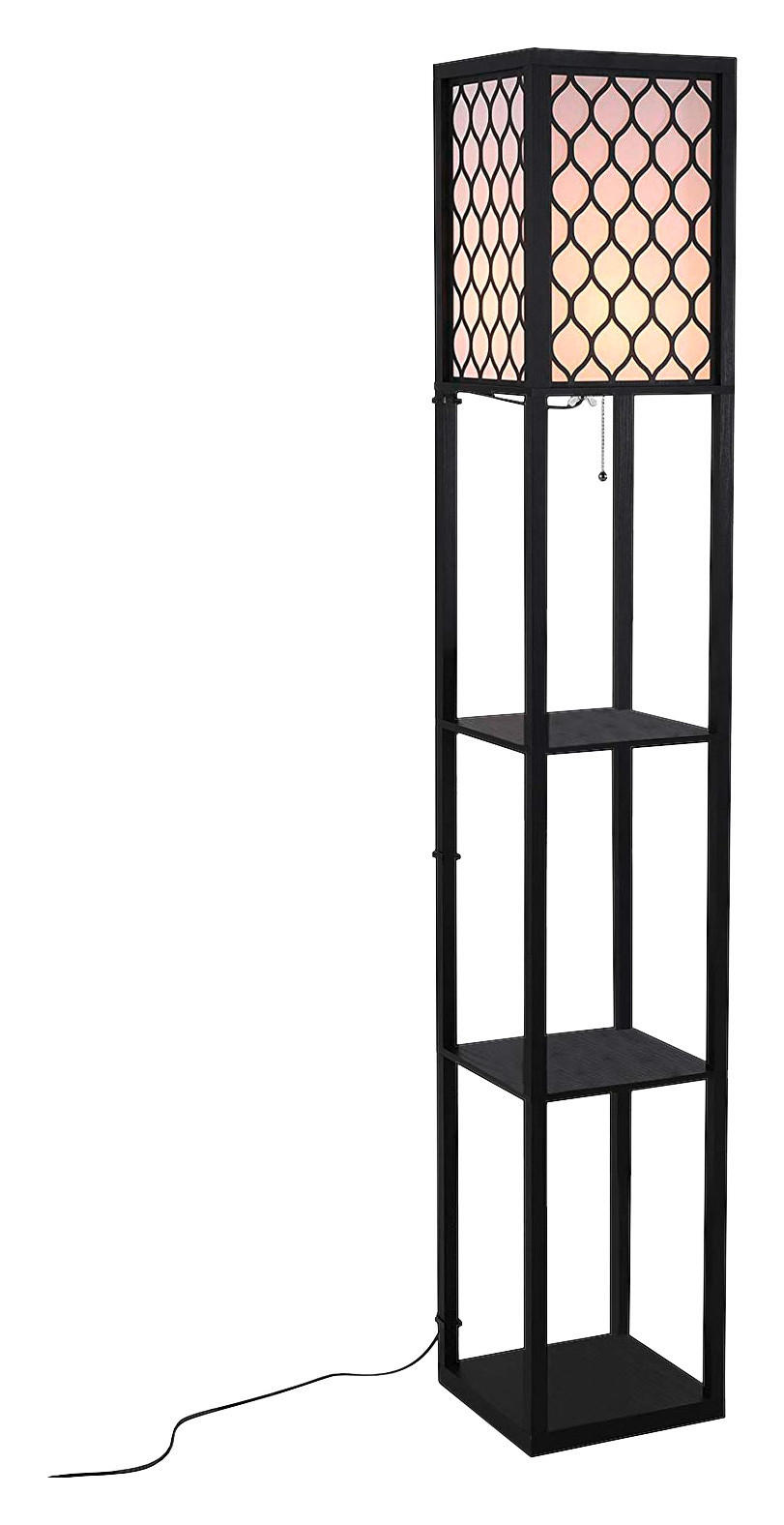 HOMCOM Stehleuchte Stehleuchte m. Regal 833-622 - schwarz (26,00/160,00/26,00cm) - HOMCOM