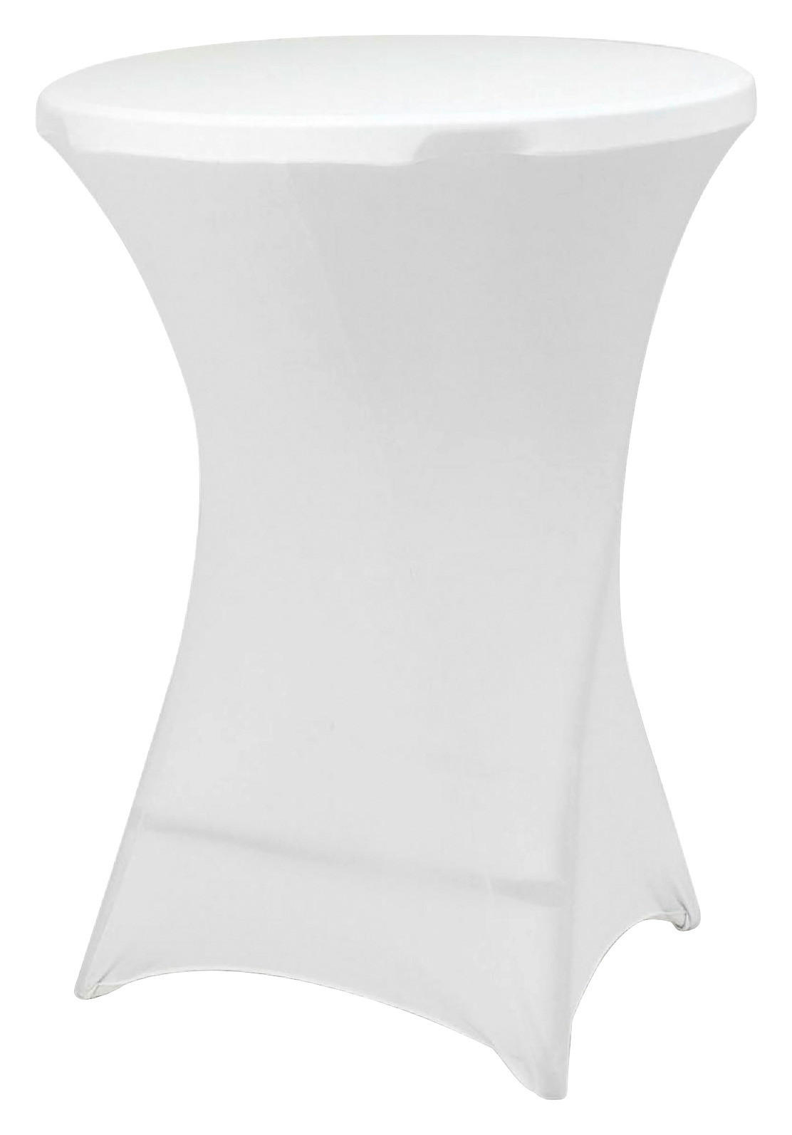 VCM Stretch-Husse für Stehtisch weiß Polyester-Mischgewebe H/D: ca. 110x80 cm