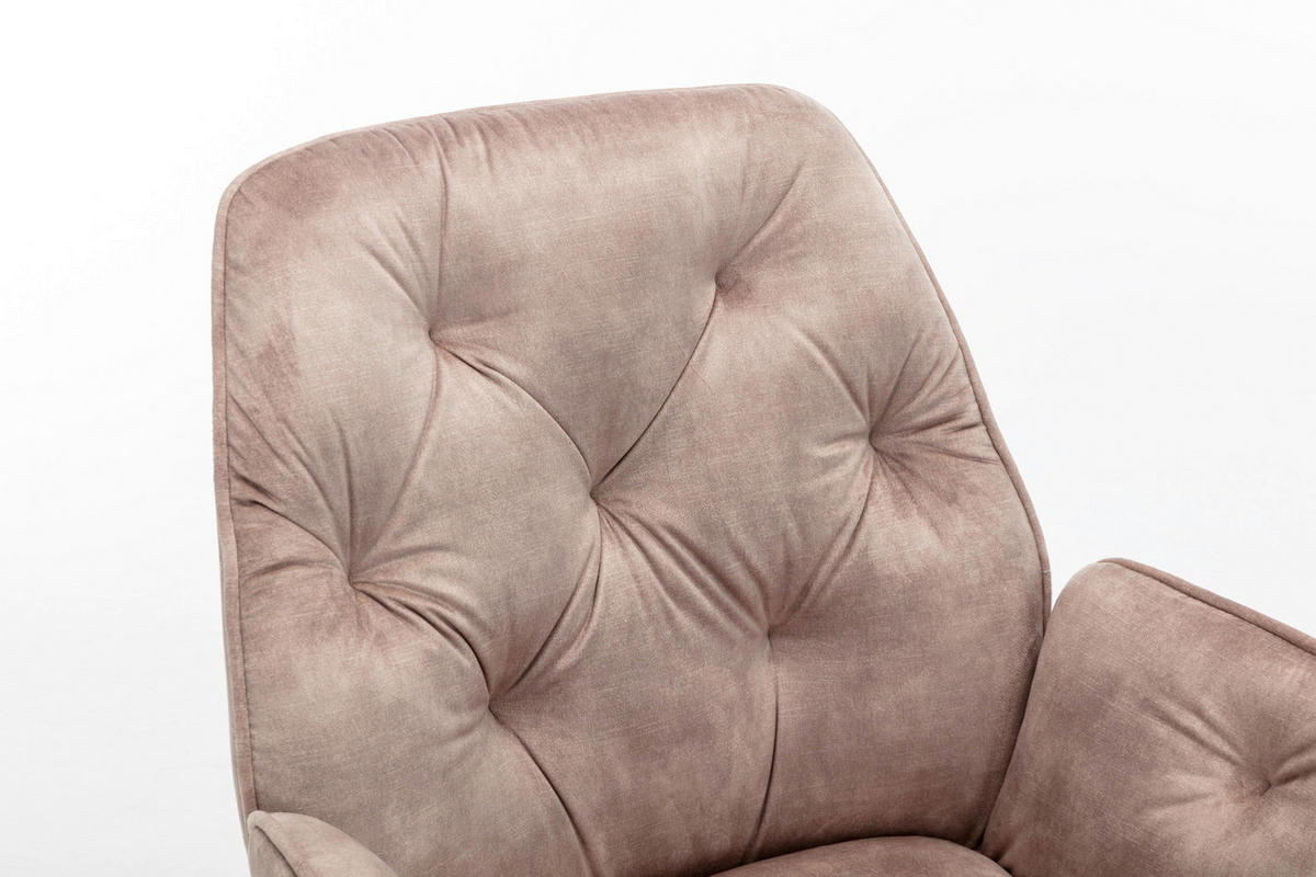 byLIVING Sessel SARINA  2er-Set beige Vintage Samt Metall B/H/T: ca. 59,5x89x62 cm SARINA  2er-Set - beige (59,50/89,00/62,00cm) - byLIVING