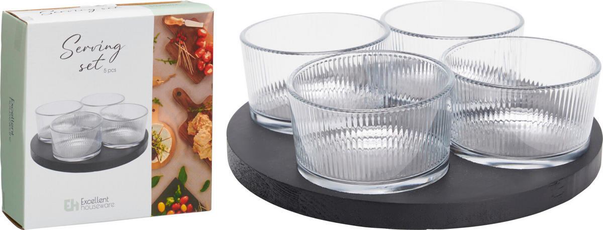 Servierset 5tlg. transparent Glas Servierset_5tlg. - transparent