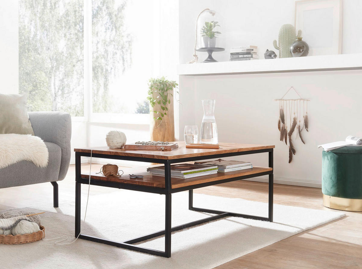Couchtisch braun B/H/T: ca. 60x45x100 cm Couchtisch - braun (60,00/45,00/100,00cm) - Wohnling