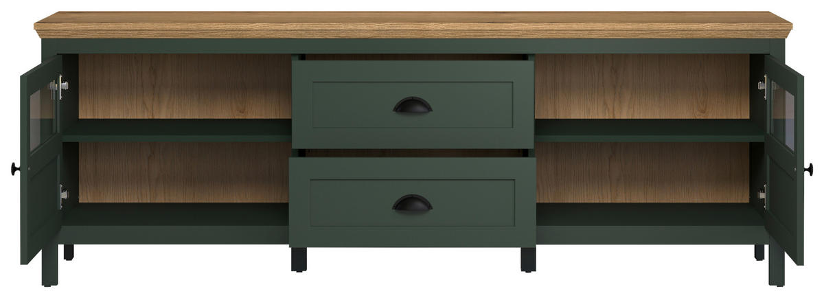 Lowboard Stanton tannengrün Eiche Evoke Coast Nachbildung B/H/T: ca. 184x64x45 cm Stanton - Eiche/tannengrün (184,00/64,00/45,00cm)