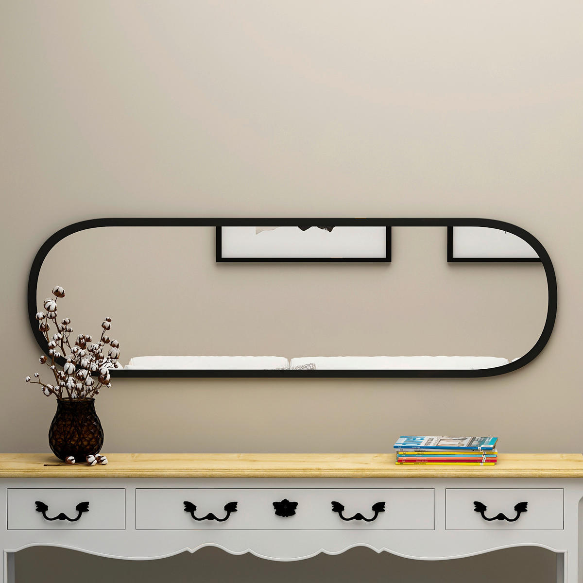 Wandspiegel Magnum schwarz Glas B/H/T: ca. 120x40x3,5 cm Magnum - schwarz (120,00/40,00/3,50cm) - moebel17