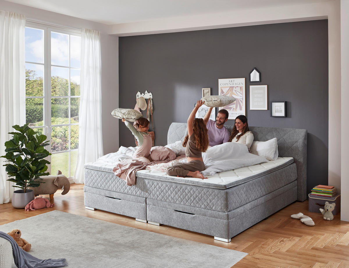 Familienboxbett Korfu silber Korfu - Chrom/silber (256,00/110,00/218,00cm)