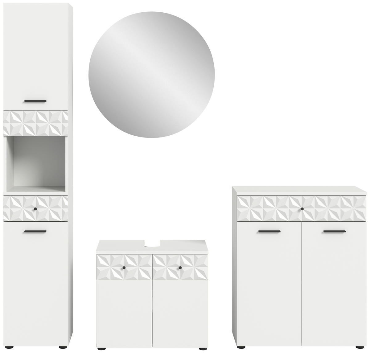 Badezimmer-Set Prisma weiß B/H/T: ca. 145x187x37 cm Prisma - weiß (145,00/187,00/37,00cm) - xonox.home