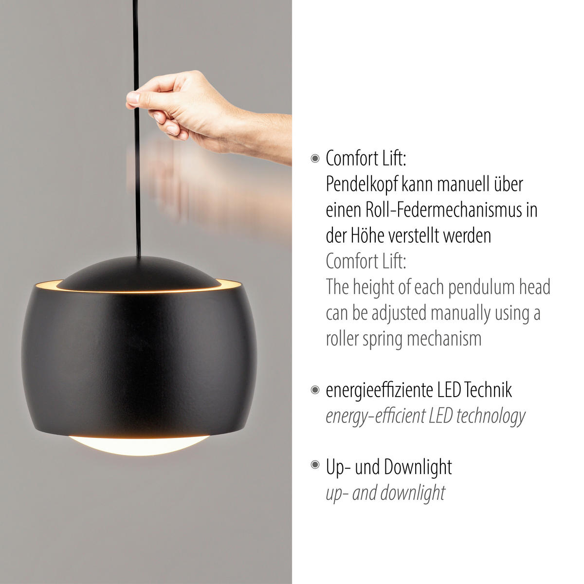 Just Light Pendelleuchte schwarz Pendelleuchte_Ballini schwarz - schwarz - Just Light