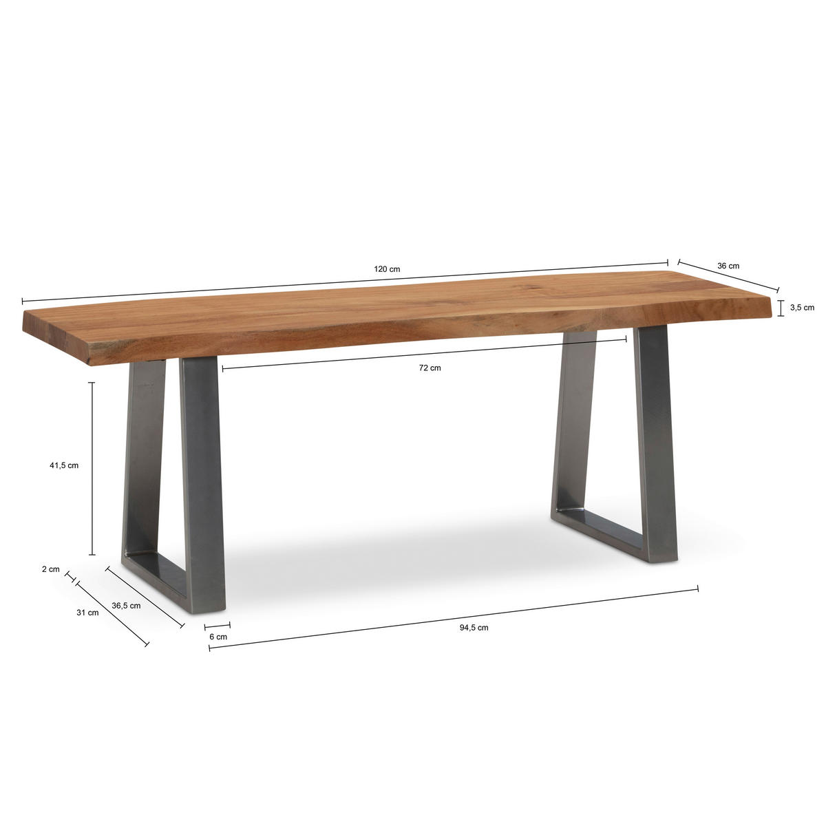 Sitzbank B/H/T: ca. 120x46x40 cm Garderobenbank - (120,00/46,00/40,00cm) - Wohnling