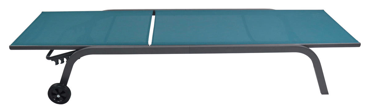 VCM Sonnenliege Sonlas blau Textilene B/H/L: ca. 58x32x192 cm Sonlas - blau (192,00/58,00/32,00cm) - VCM