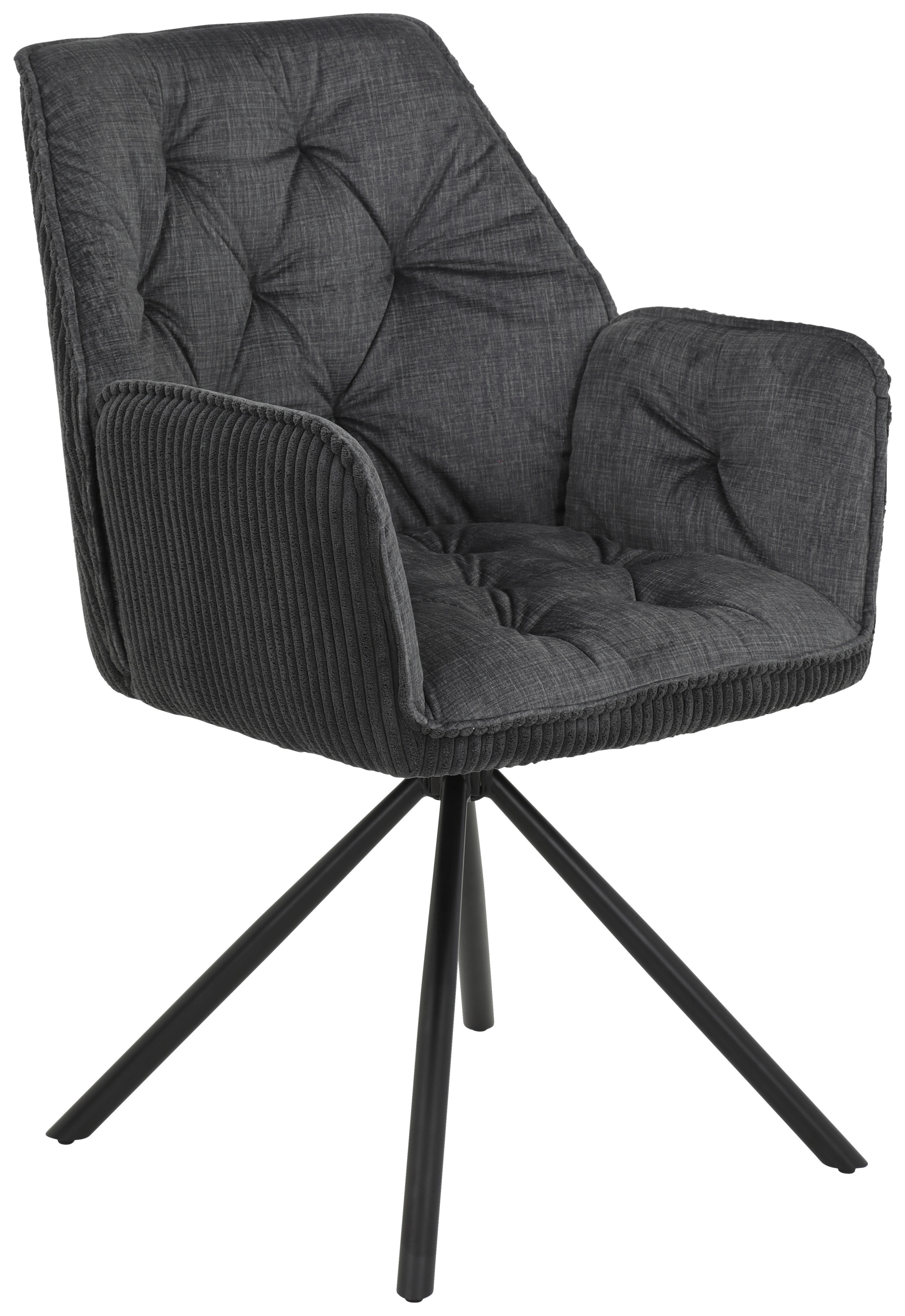 Armlehnstuhl Inge anthrazit Microfaser B/H/T: ca. 58x88x63 cm Inge - schwarz/anthrazit (58,00/88,00/63,00cm)