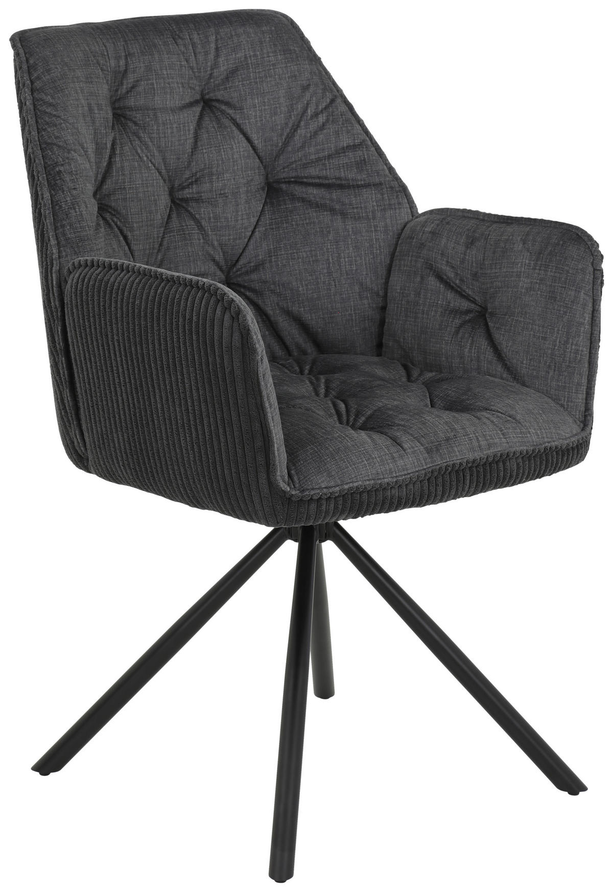 Armlehnstuhl Inge anthrazit Microfaser B/H/T: ca. 58x88x63 cm Inge - schwarz/anthrazit (58,00/88,00/63,00cm)