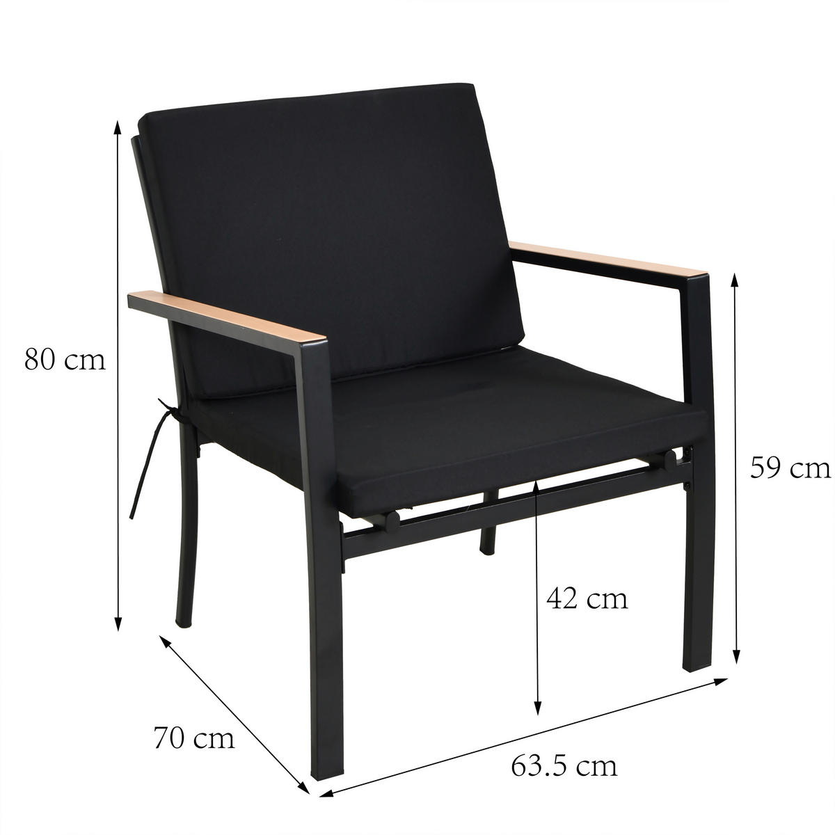 POCOline Gartensitzgruppe Grafon schwarz Stahl Grafon - schwarz - POCOline