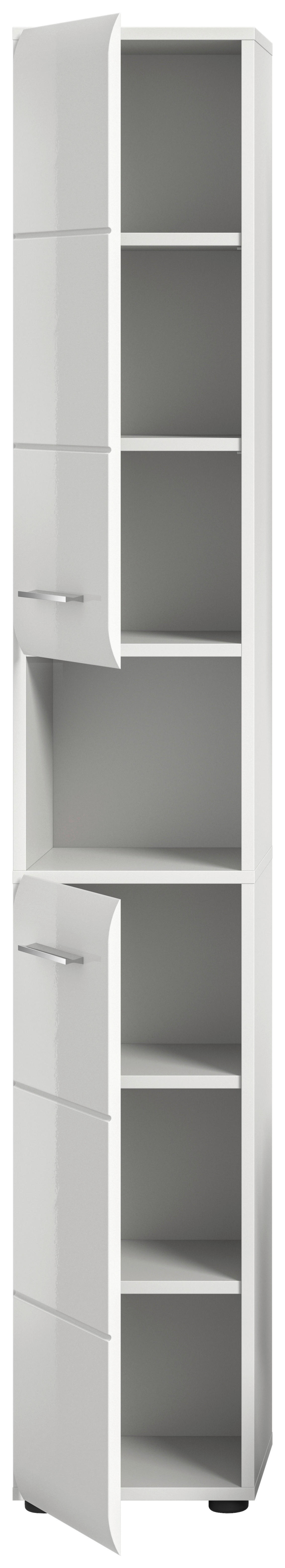 Hochschrank Ice weiß weiß Hochglanz B/H/T: ca. 30x185x30 cm Ice - weiß (30,00/185,00/30,00cm) - xonox.home