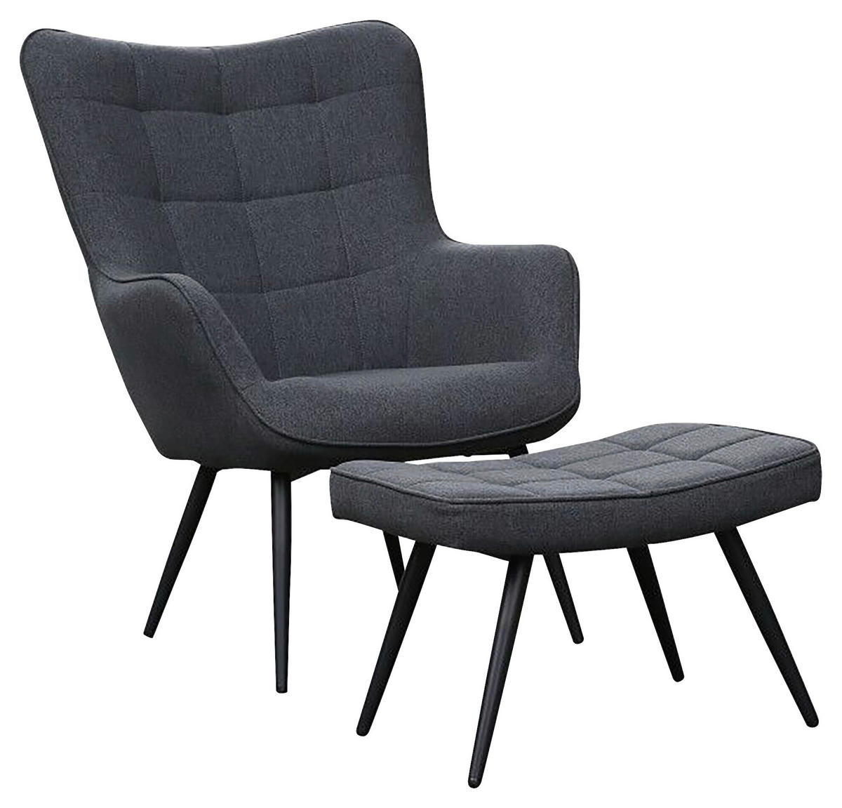 byLIVING Sessel UTA dunkelgrau schwarz Webstoff Metall B/H/T: ca. 72x97x80  cm ▷ online bei POCO kaufen