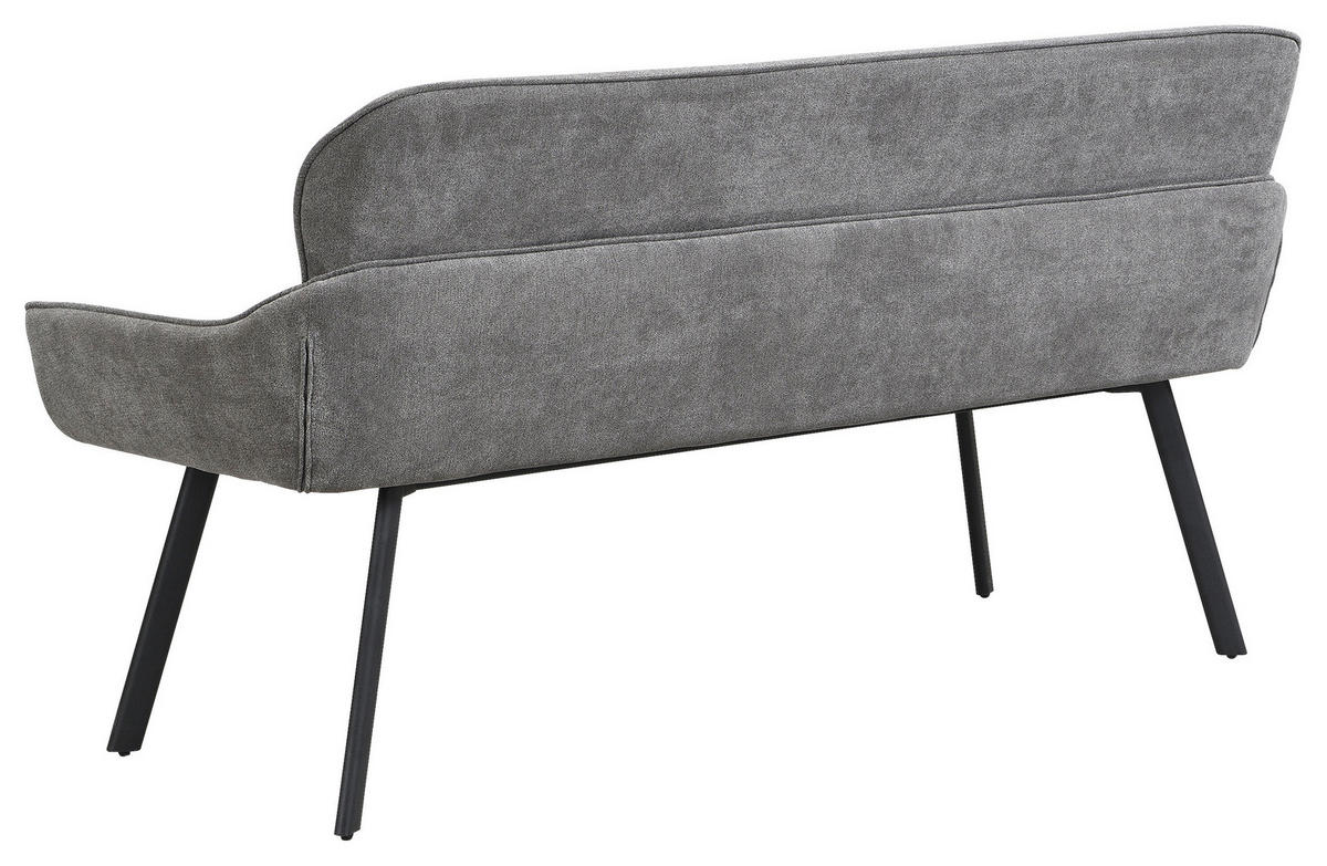 Sitzbank RICO schwarz grau Metall Stoff B/H/T: ca. 160x90x62 cm RICO - schwarz/grau (160,00/90,00/62,00cm) - byLIVING