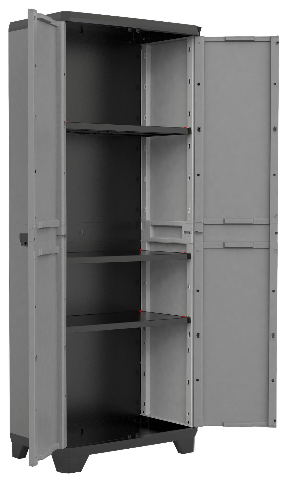 Keter Kunststoffschrank Stilo grau Kunststoff B/H/T: ca. 68x173x39 cm Stilo - rot/schwarz (68,00/173,00/39,00cm) - Keter