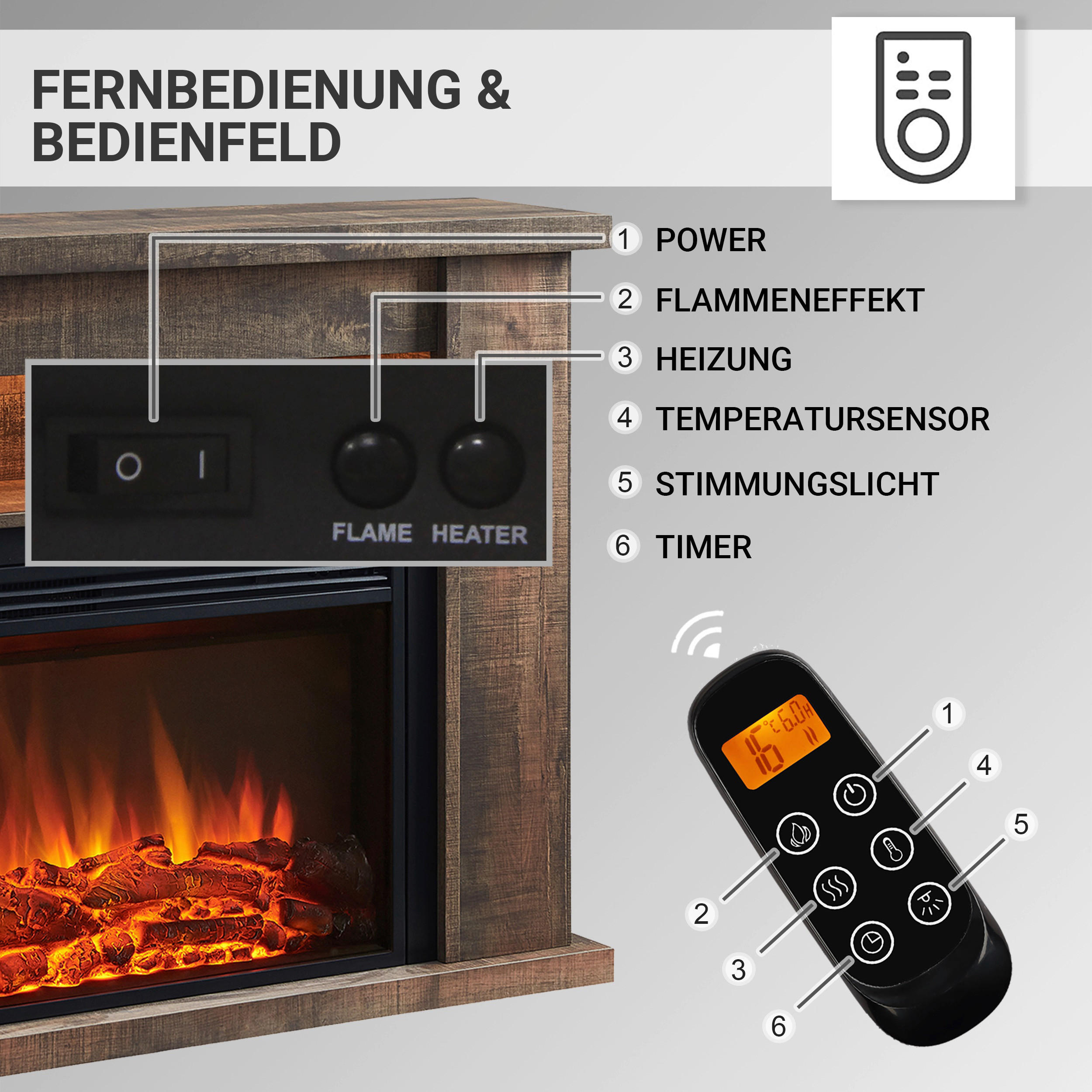 BALDERIA Elektrischer-Kamin Ruby EF376A-...