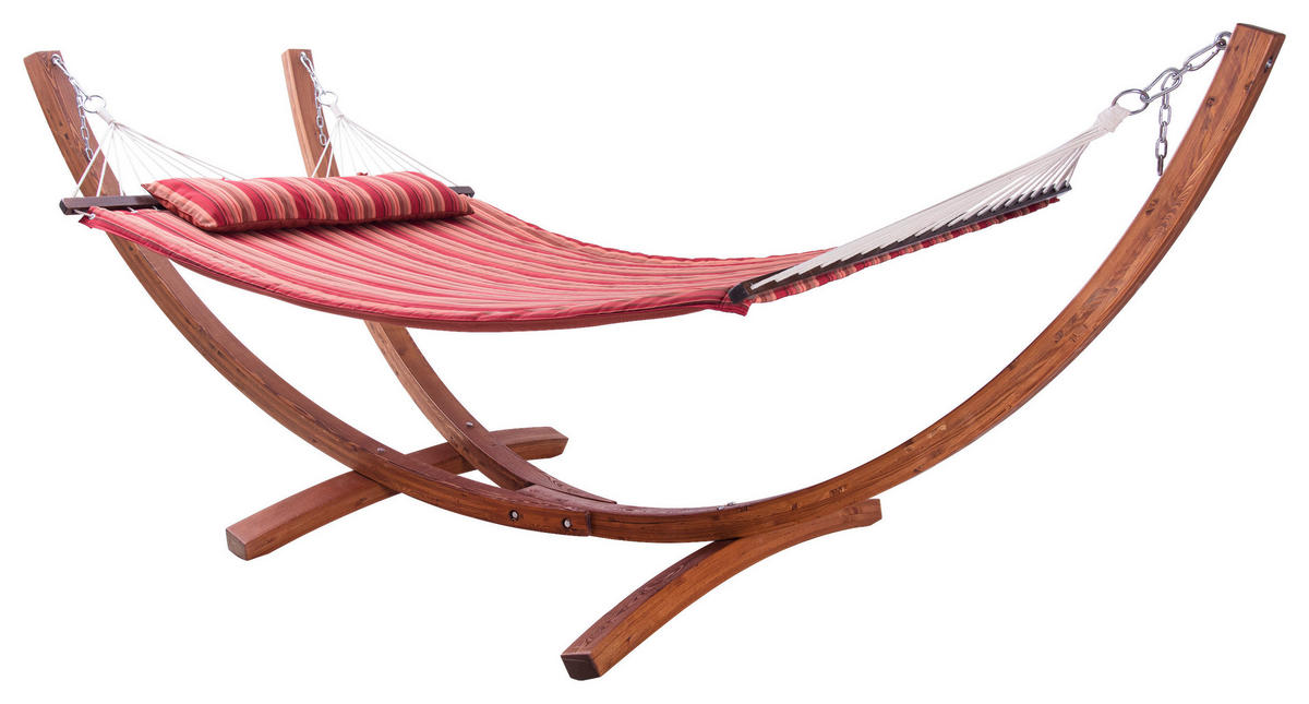 AXI Hängematte Hawaii braun Holz B/H/T: ca. 120x130x320 cm Hawaii - braun/rot (120,00/130,00/320,00cm) - AXI