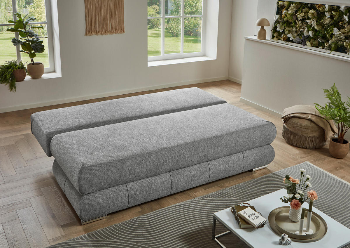 Schlafsofa Biel silber B/H/T: ca. 199x97x95 cm Biel - silber (199,00/97,00/95,00cm)