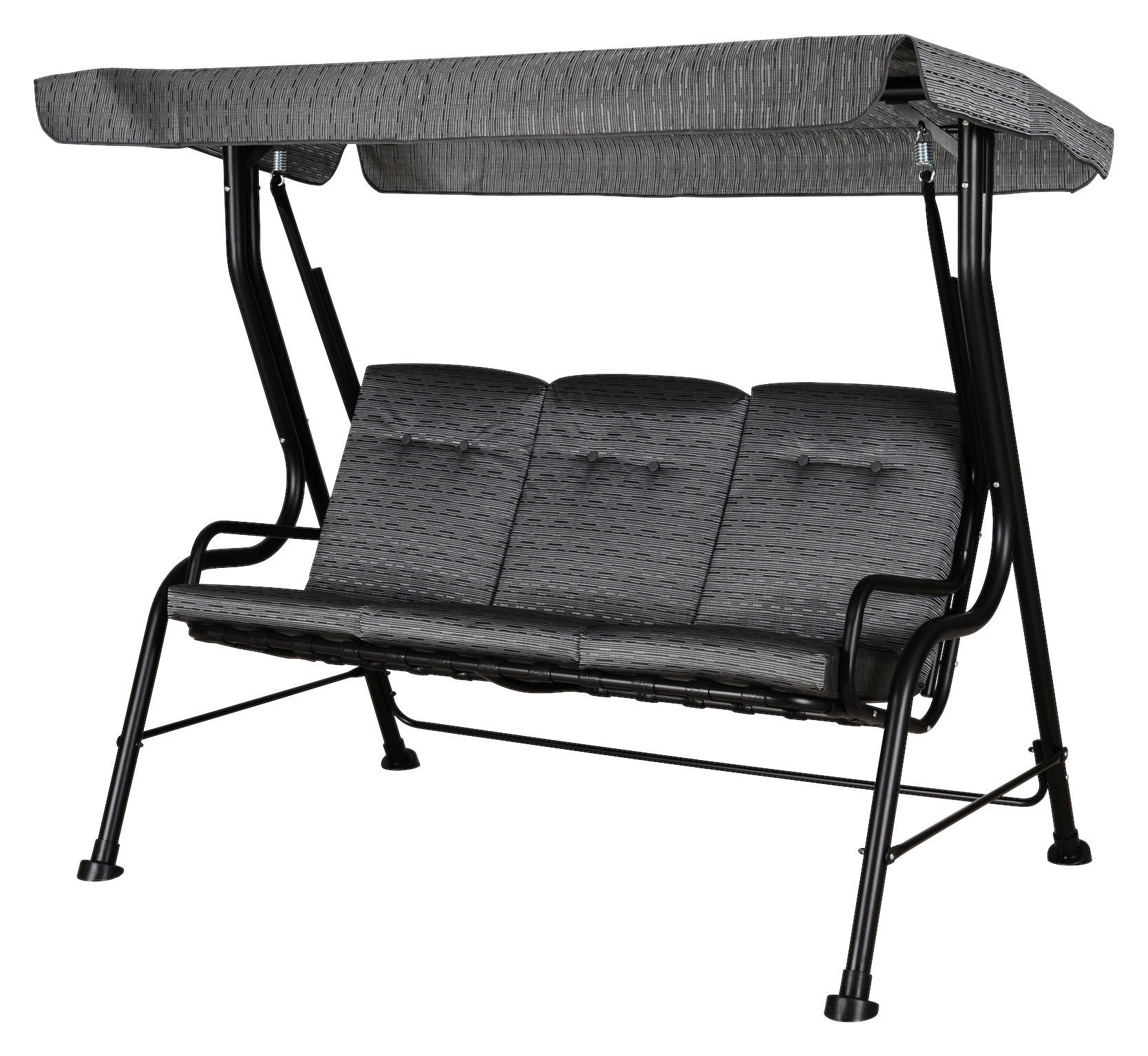 Outsunny Hollywoodschaukel schwarz Stahl B/H/T: ca. 200x170x120 cm Hollywoodschaukel_3-Sitzer - schwarz (200,00/170,00/120,00cm) - Outsunny
